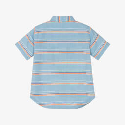 Hatley-Boys Blue Summer Stripe Cotton Shirt | Childrensalon Outlet