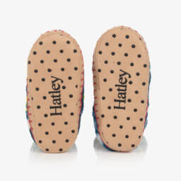 Hatley-Boys Cosy Blue Dino Slippers | Childrensalon Outlet