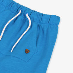 Hatley-Boys Cozy Blue Knit Shorts | Childrensalon Outlet