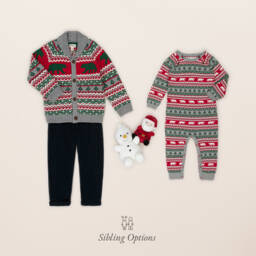 Hatley-Boys Fair Isle Grey Knit Cardigan | Childrensalon Outlet