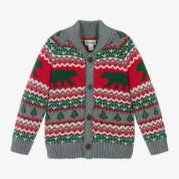 Hatley-Boys Fair Isle Grey Knit Cardigan | Childrensalon Outlet