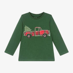 Hatley-Boys Festive Green Truck Shirt | Childrensalon Outlet
