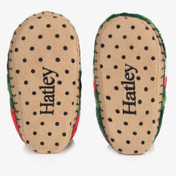 Hatley-Boys Green Striped Slippers  | Childrensalon Outlet