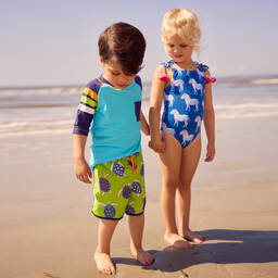 Hatley-شورت سباحة لون أخضر للأولاد UPF50+ | Childrensalon Outlet