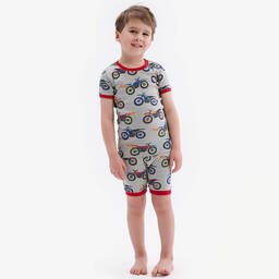 Hatley-Boys Grey Cotton Bike Pyjamas | Childrensalon Outlet