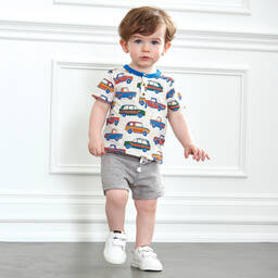 Hatley-Boys Grey Cotton Jersey Shorts | Childrensalon Outlet