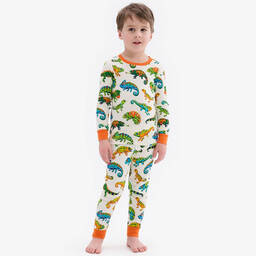 Hatley-Boys Ivory Chameleon Cotton Pyjamas | Childrensalon Outlet