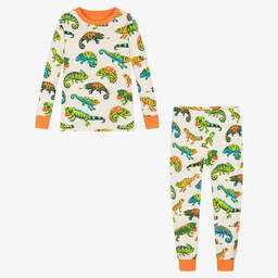 Hatley-Boys Ivory Chameleon Cotton Pyjamas | Childrensalon Outlet
