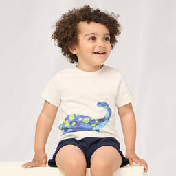 Hatley-Кремовая хлопковая футболка с динозавром | Childrensalon Outlet