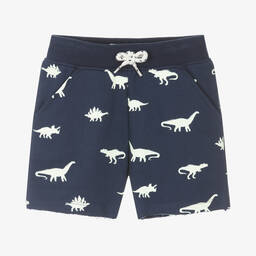 Hatley-Boys Navy Blue Cotton Dino Glow Shorts | Childrensalon Outlet