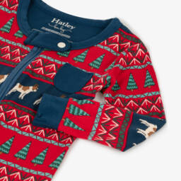 Hatley-Boys Navy & Scarlet Viscose Sleepsuit | Childrensalon Outlet