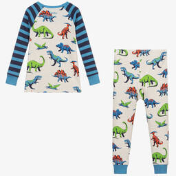 هاتلي-بيجاما قطن عضوي لون بيج و أزرق للأولاد | Childrensalon Outlet