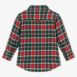 Hatley-Boys Red & Green Cotton Checked Shirt | Childrensalon Outlet