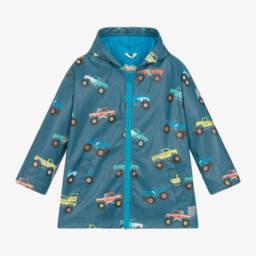 Hatley-Boys Teal Truck Rain Jacket | Childrensalon Outlet