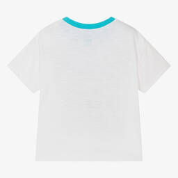 Hatley-Boys White Cotton Crazy Cars T-Shirt | Childrensalon Outlet