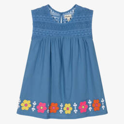 Hatley-Платье с цветочной вышивкой для девочек в лазурном цвете | Childrensalon Outlet