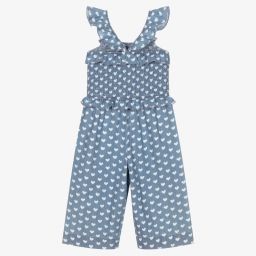 هاتلي-Girls Blue Chambray Jumpsuit | Childrensalon Outlet
