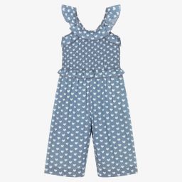 هاتلي-Girls Blue Chambray Jumpsuit | Childrensalon Outlet