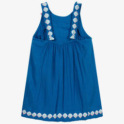 هاتلي-Girls Blue Cotton Dress | Childrensalon Outlet