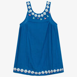 هاتلي-Girls Blue Cotton Dress | Childrensalon Outlet