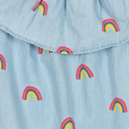 Hatley-Girls Blue Cotton Rainbow Dress | Childrensalon Outlet