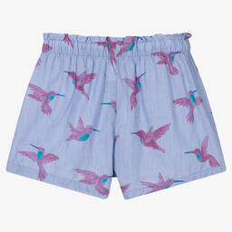 Hatley-Girls Blue Cotton Shorts | Childrensalon Outlet