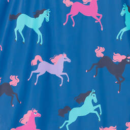 Hatley-Girls Blue Horses Raincoat | Childrensalon Outlet