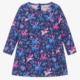 Hatley-Girls Blue & Pink Cotton Dress | Childrensalon Outlet