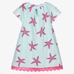 Hatley-Girls Blue & Pink Starfish Print Dress  | Childrensalon Outlet