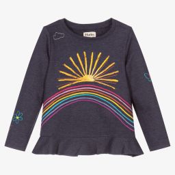 Hatley-Girls Blue Rainbow & Sun Top | Childrensalon Outlet