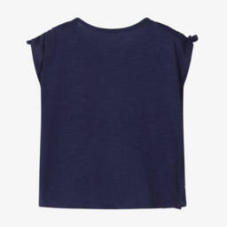 Hatley-Girls Blue Ruched Popcorn Tee | Childrensalon Outlet