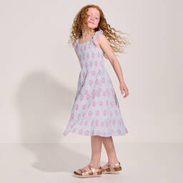 Hatley-Girls Blue Stripe Cotton Dress | Childrensalon Outlet