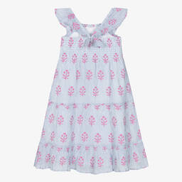 Hatley-Girls Blue Stripe Cotton Dress | Childrensalon Outlet