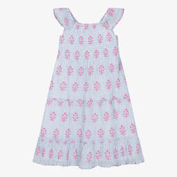 Hatley-Girls Blue Stripe Cotton Dress | Childrensalon Outlet