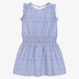 Hatley-Girls Blue & White Cotton Dress  | Childrensalon Outlet