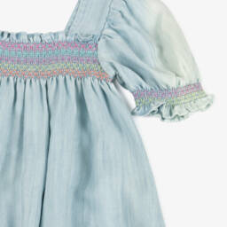 Hatley-Платье из шамбре с вышивкой для девочек синее | Childrensalon Outlet