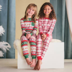 Hatley-Girls Checkered Heart Cotton Pyjamas | Childrensalon Outlet