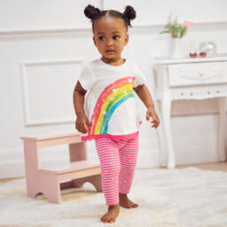 Hatley-تي شيرت قطن للبنات بتصميم قوس قزح مبهج | Childrensalon Outlet