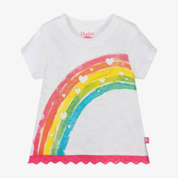 Hatley-تي شيرت قطن للبنات بتصميم قوس قزح مبهج | Childrensalon Outlet