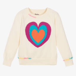 Hatley-Girls Cream Heart Knit Jumper | Childrensalon Outlet