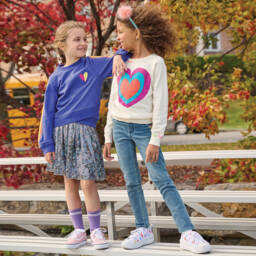 Hatley-Girls Cream Heart Knit Jumper | Childrensalon Outlet