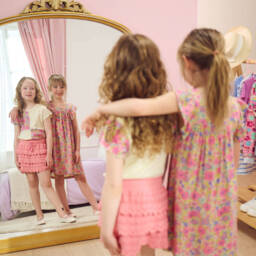 Hatley-تنورة شورت وردية بنقشة قلوب كروشيه للبنات | Childrensalon Outlet