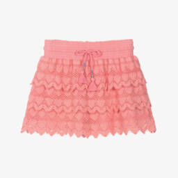 Hatley-تنورة شورت وردية بنقشة قلوب كروشيه للبنات | Childrensalon Outlet