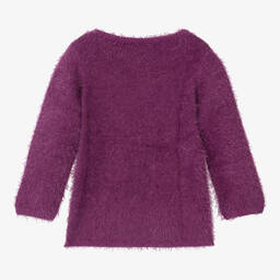 Hatley-Girls Fluffy Purple Rainbow Jumper | Childrensalon Outlet