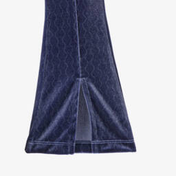 Hatley-Girls Glitter Blue Velour Flares | Childrensalon Outlet