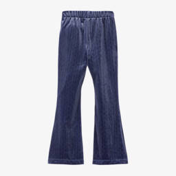 Hatley-Girls Glitter Blue Velour Flares | Childrensalon Outlet