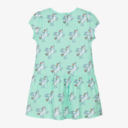 Hatley-فستان بطبعة يونيكورن قطن لون أخضر | Childrensalon Outlet
