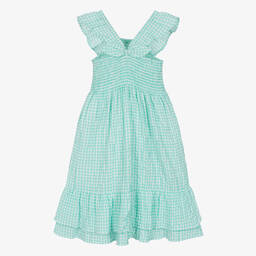 Hatley-Girls Green Gingham Seersucker Dress | Childrensalon Outlet