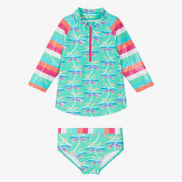 Hatley-Girls Green Rainbow Palm Tankini (UPF50+) | Childrensalon Outlet