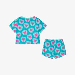 Hatley-ملابس نوم خضراء بنقشة قلوب للبنات | Childrensalon Outlet